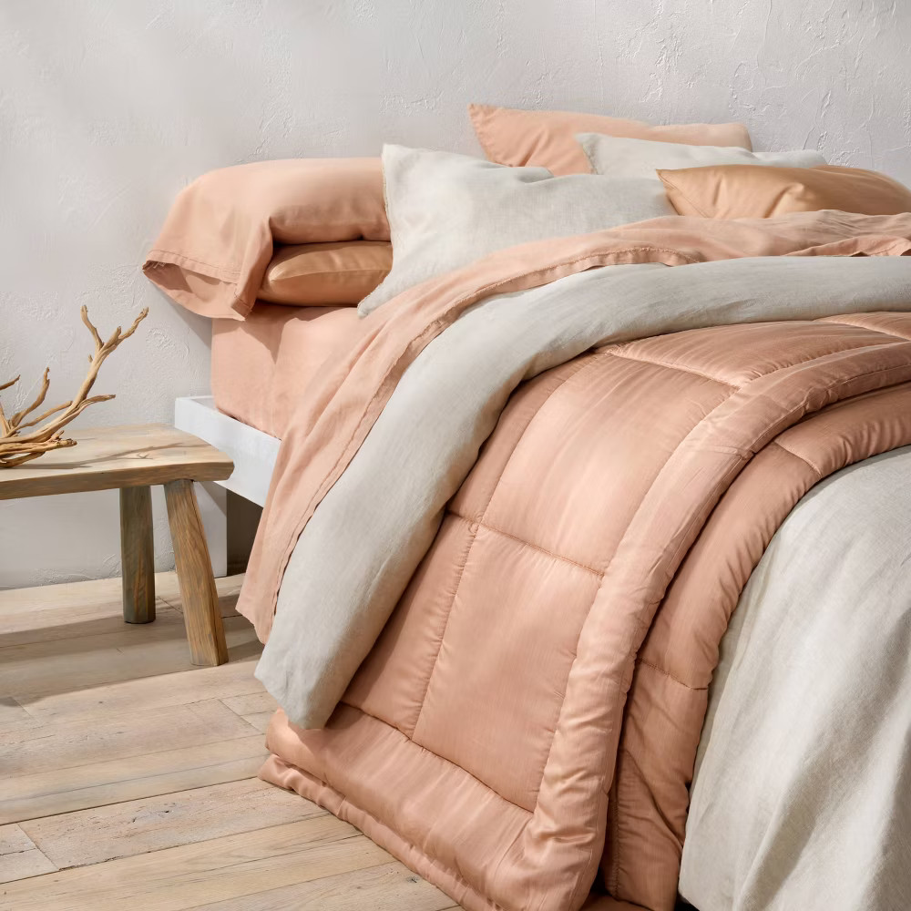 Full/Queen Rayon from Bamboo Comforter Set Light Adobe Clay - Casaluna