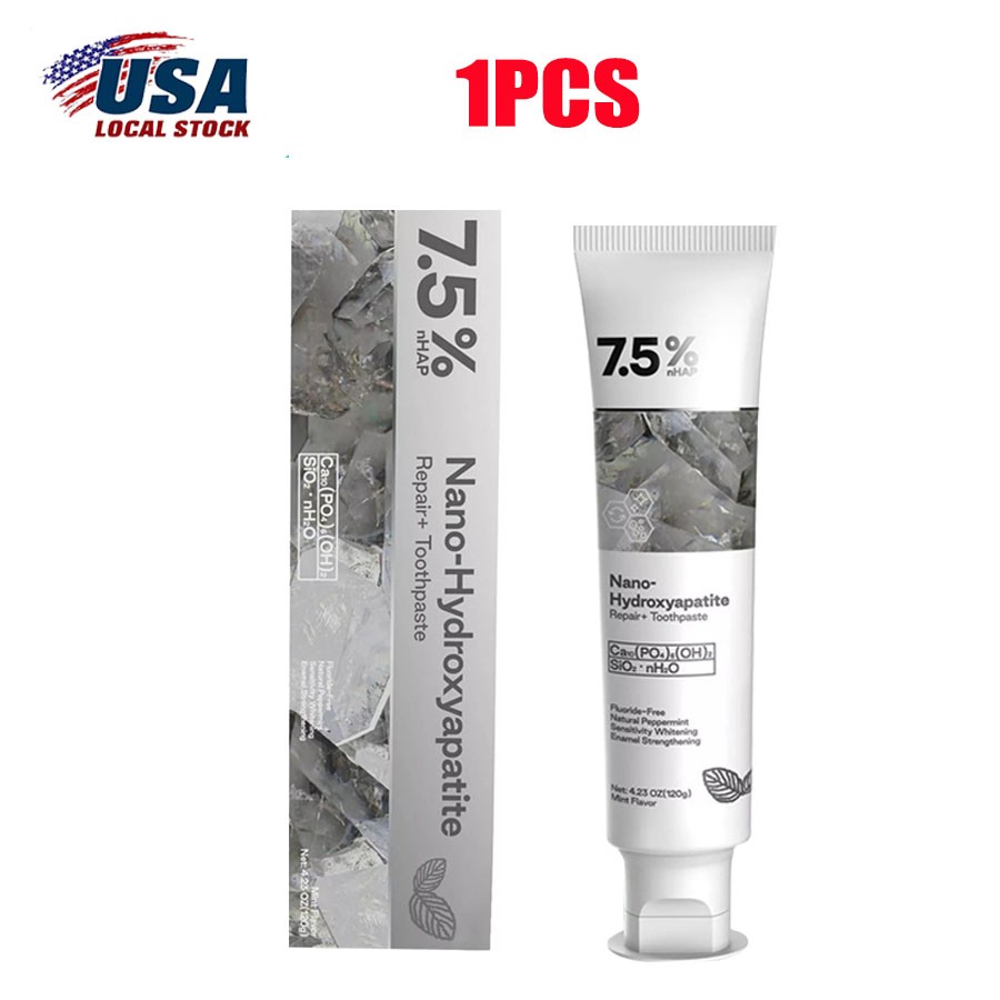 7.5% Hydroxyapatite Toothpaste Remove Yellow Tooth Stains For Sensitive Teeth~US
