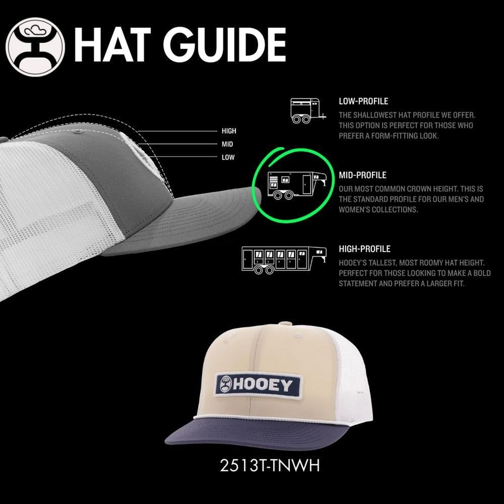 HOOEY Lockup Adjustable Snapback Hat - 6-Panel Breathable Mesh Baseball Cap, ...