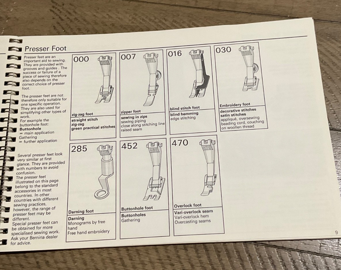 Bernina 932 Record Electronic Sewing Machine Instructions Manual User Guide