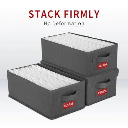 DVD Storage Box - Stackable DVD Case Holder Organizer, DVD Storage 3PACK