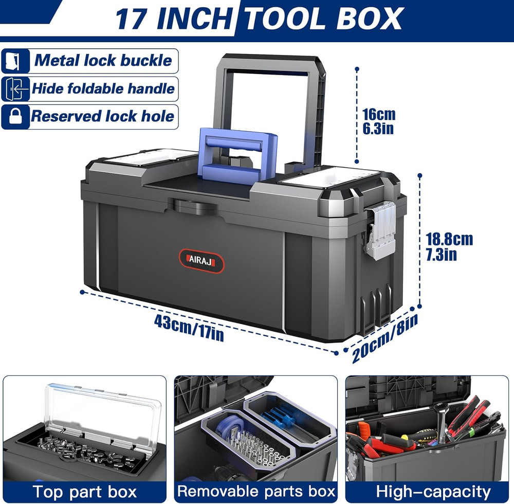3-in-1 Rolling Tool Box Stackable Tool Box, Modular Tools Storage Organizer
