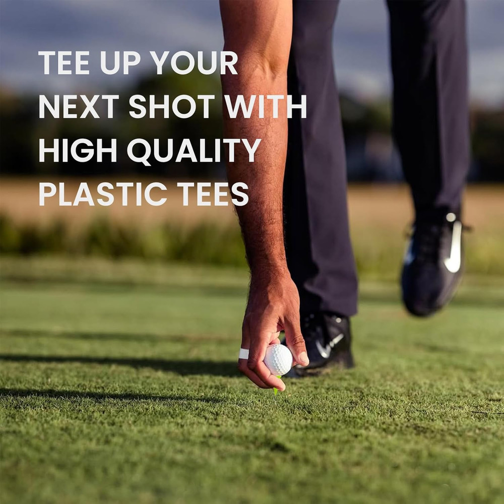 Castle Golf Tees Plastic 1 Inch Short Tee Value 100/200 Pack, Consistent Height