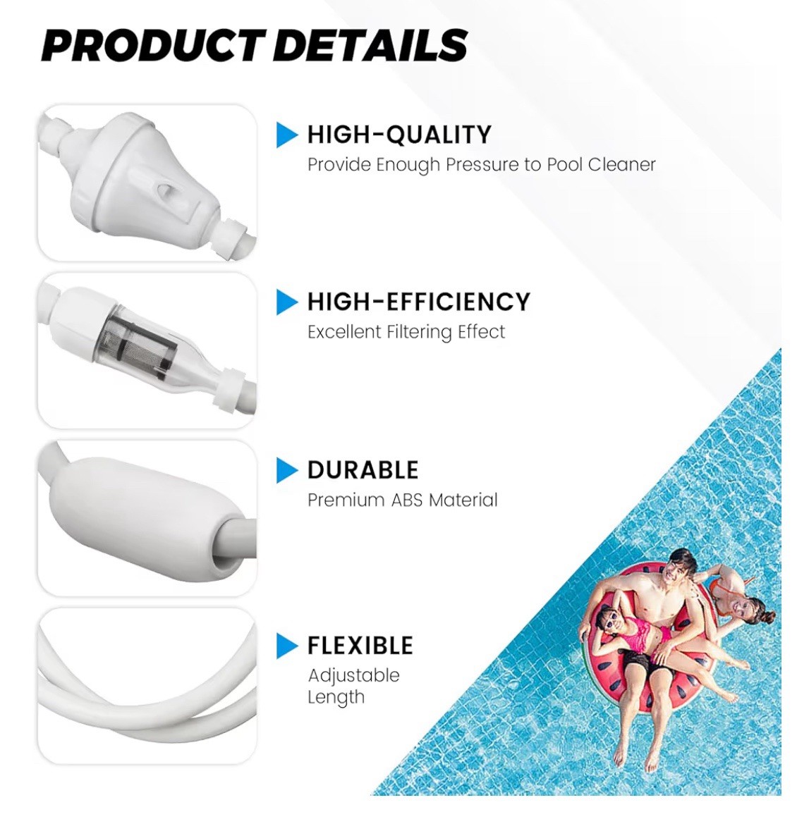 2025 G5 Pool Cleaner Feed Hose w/ UWF & Float Fit for Zodiac Polaris (not 360)