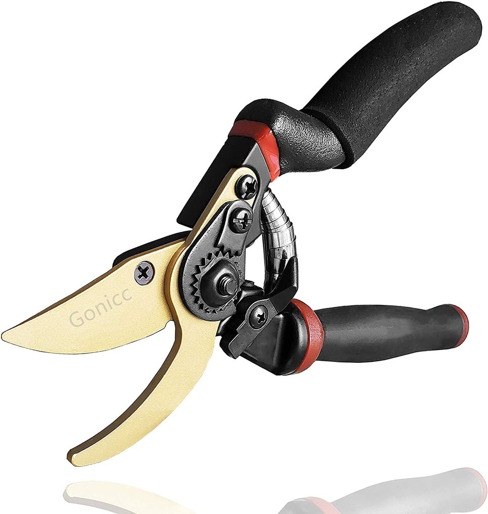 gonicc 8.5" Professional Rotating Bypass Titanium Coated Pruning Black