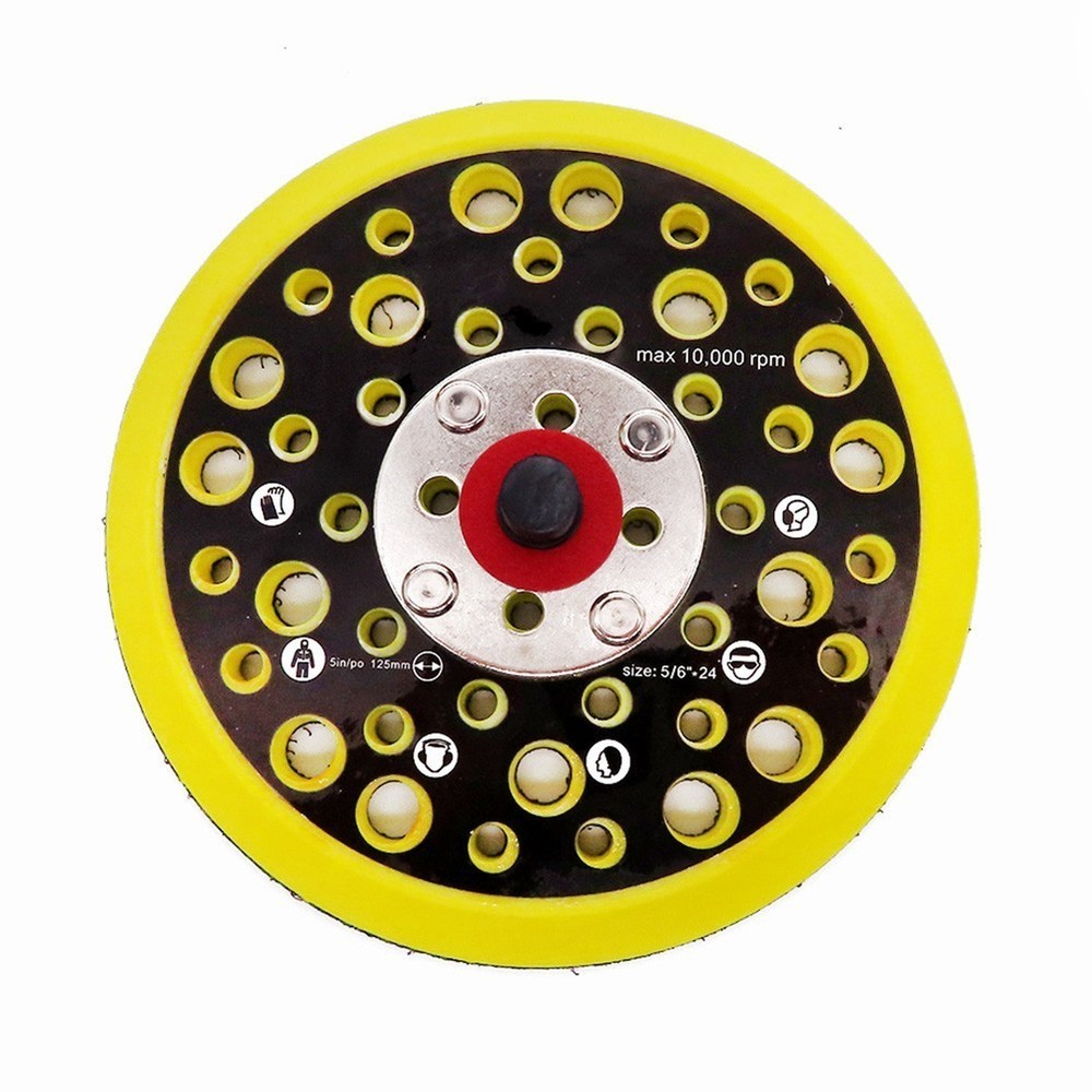 1* 5 Inch 44 Holes Sander Backing Pad Hook&Loop Dust Sanding Disc