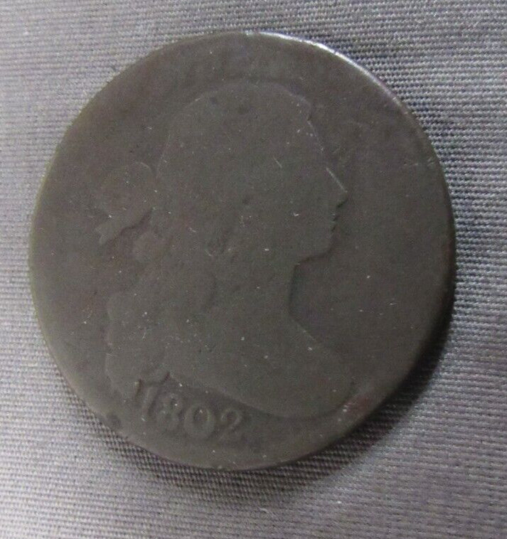 UNITED STATES 1802 DRAPED BUST LARGE CENT AG CONDITION OR BETTER*