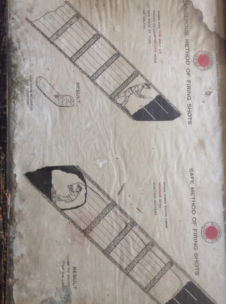 Lehigh Coal & Navigation Co. ORIGINAL Warning Safety Poster, Original Frame