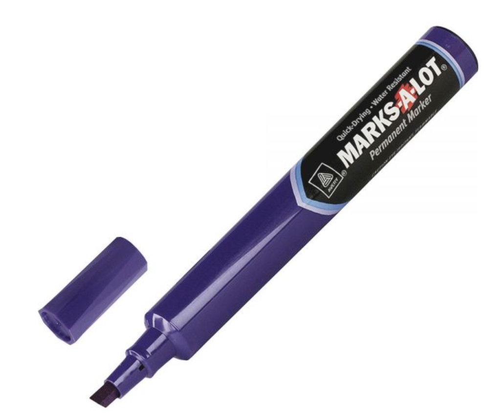 MARKS-A-LOT CHISEL TIP PERMANENT LARGE MARKER BLUE RED PURPLE GREEN