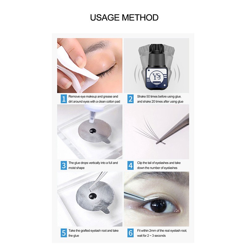 Quick Dry Eyelash Extension Glue 2 Second Set Plant Based Non Irritating Black