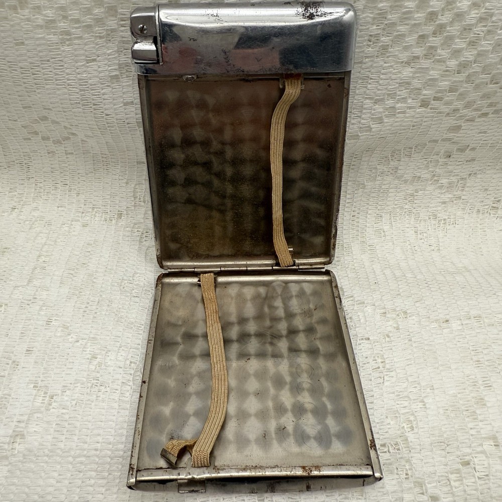 Art Deco Automatic Lighter & Cigarette Case – MADE IN AUSTRIA – Chrome