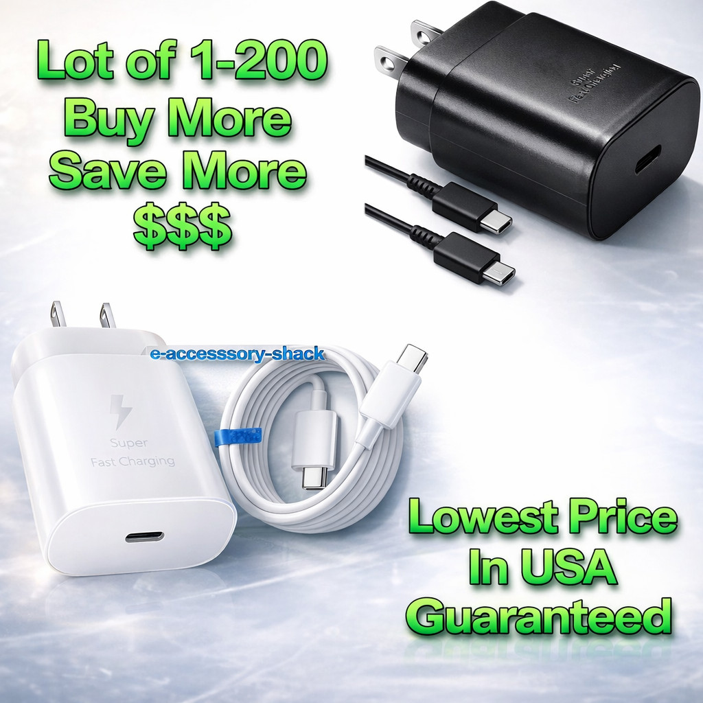 25w Type USB-C Fast Wall Charger+6FT Cable For Samsung Galaxy S25 S24 S23 lot