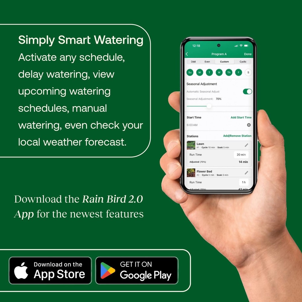Rain Bird 4-Zone ARC4 App-Based Indoor Smart Irrigation WiFi Timer/Controller