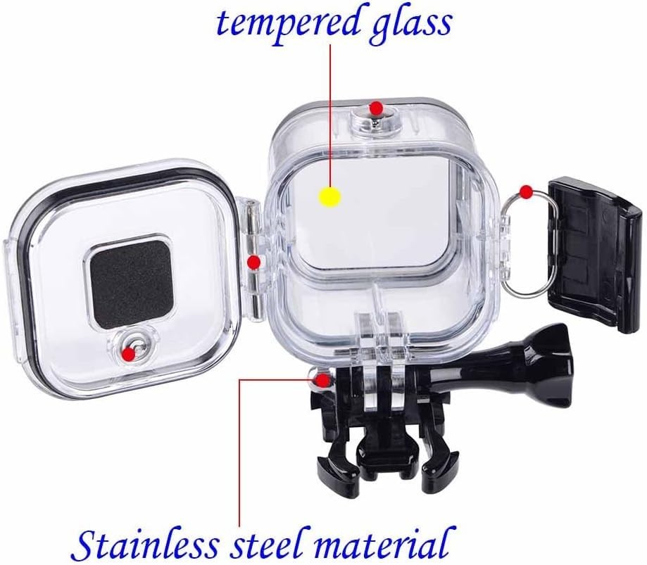 Suptig Replacement Waterproof Case Protective Housing for Transparent+black