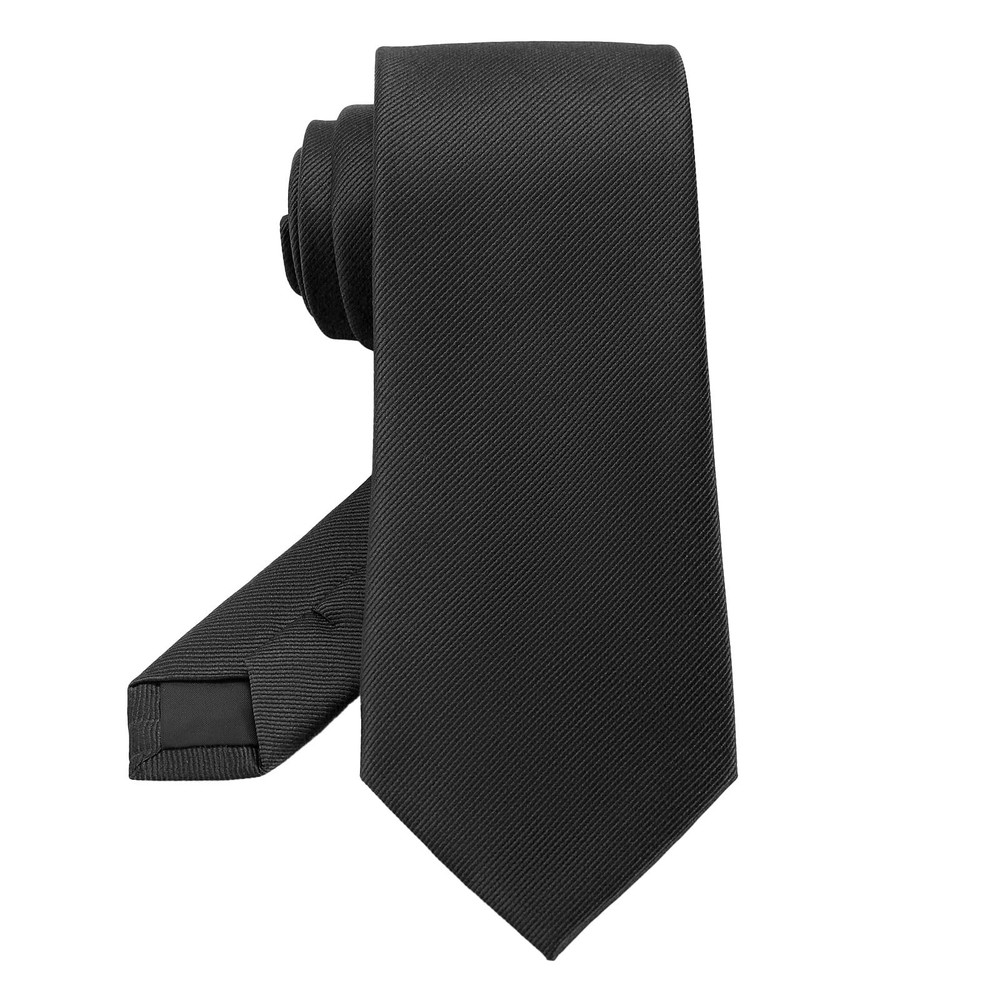 Junmaxroad Black Ties For Men Solid Color Formal Neckties 3.15" Medium,