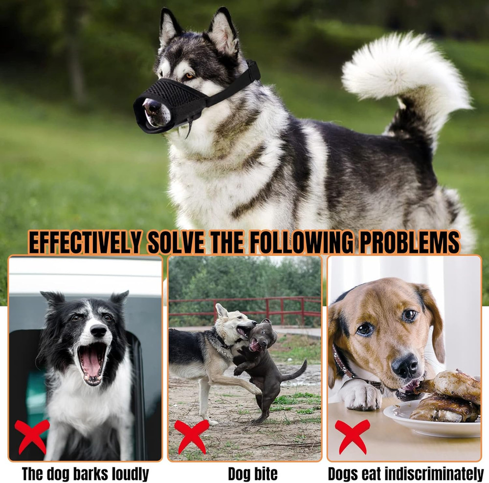 Black Quick Muzzle for Small Dogs Mouth Cover Adjustable Drinkable Comfortable B