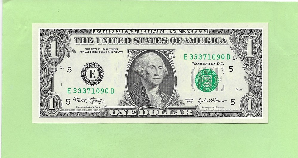 2003 ..UNCIRC $1  E 3337 1090 D  .... 2003  $1  E-D    NICE NOTE        FRN