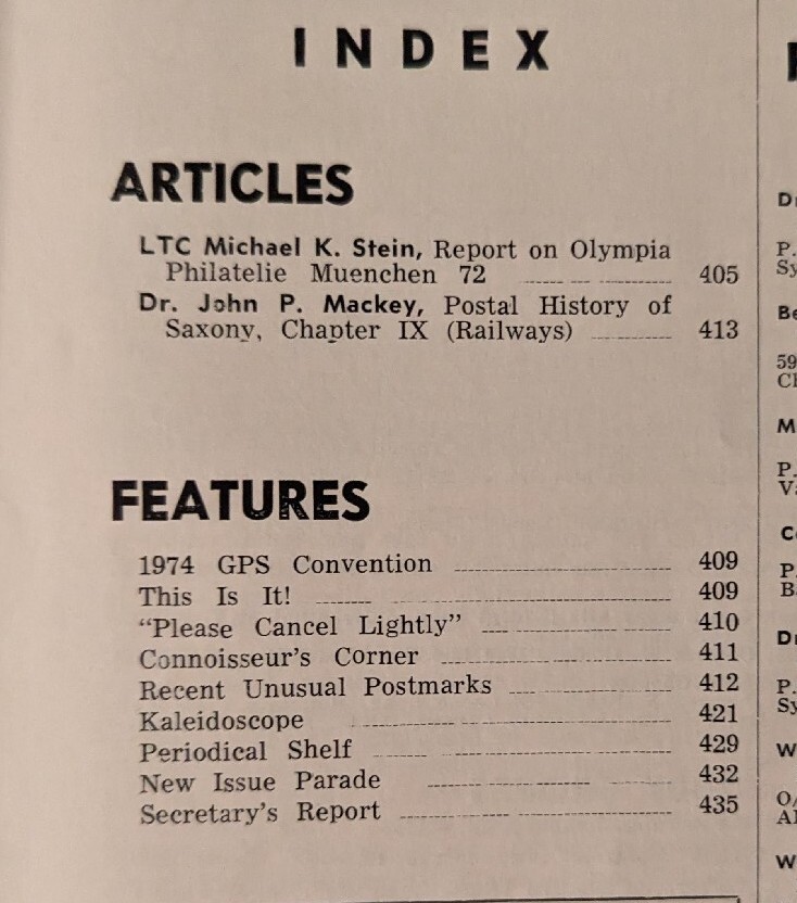 German Postal Specialist Nov 1972 Olympia Philatelie '72 Saxony Postal History