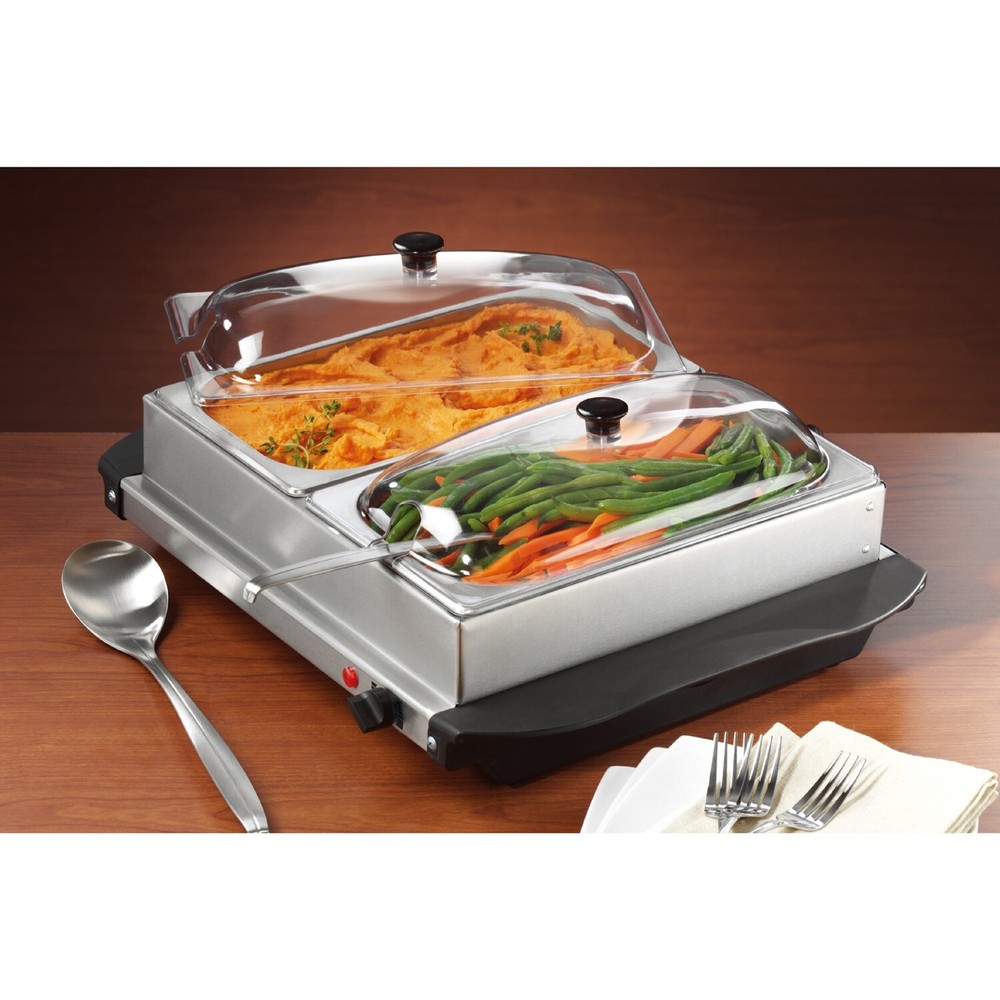 3-Quart 2-Pan Buffet Server and Warming Tray