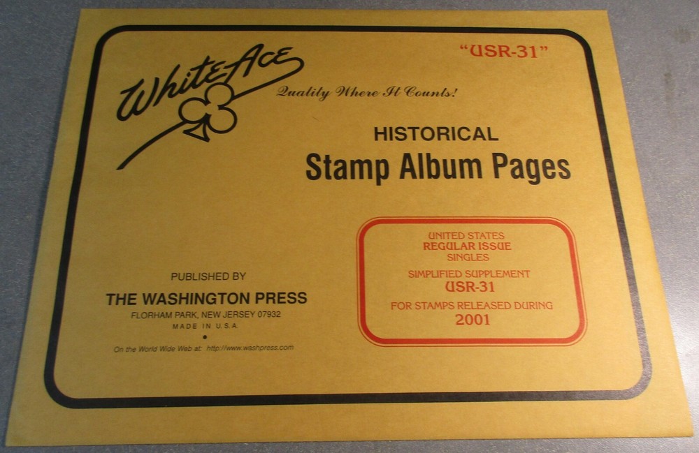 WHITEACE USR-31 HISTORICAL STAMP ALBUM PAGES STAMPS RELEASED 2001 W/FREE SHP.