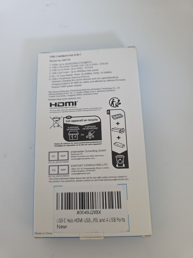 ABIWAZY Multi-Function USB-C Hub – Versatile Connectivity Adapter for Laptops