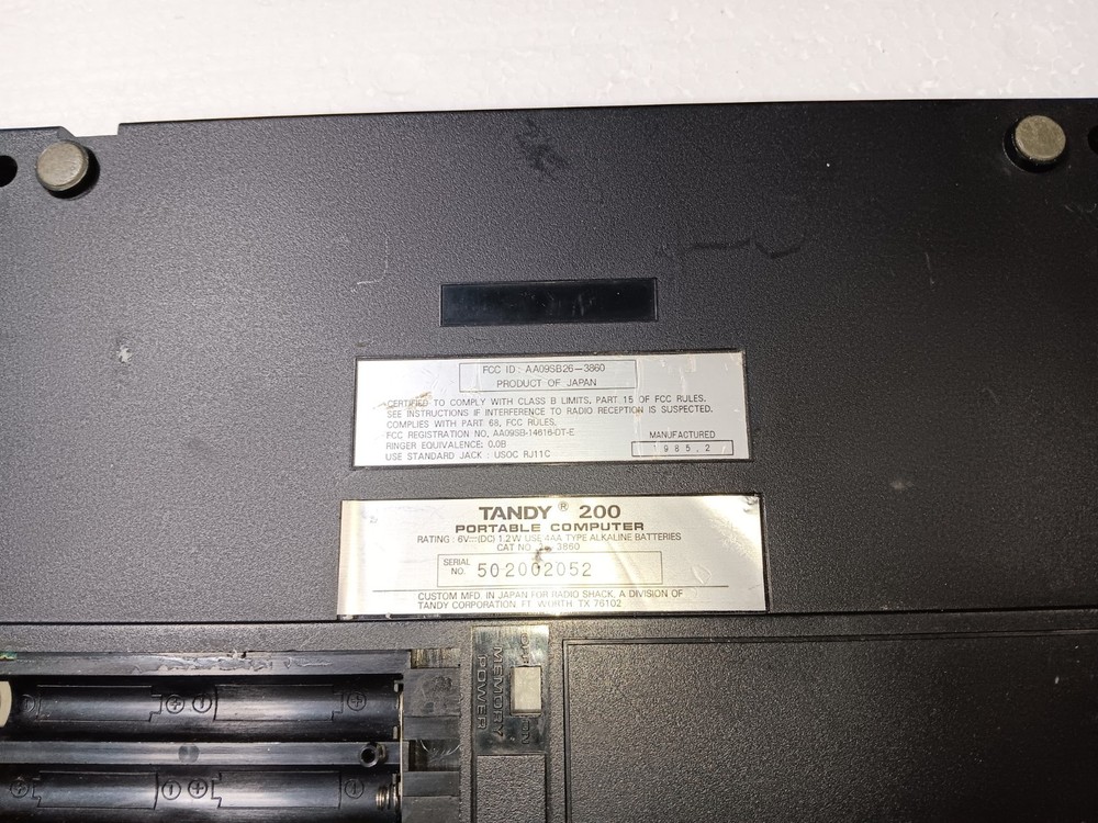 Tandy 200 Portable EXACT ISSUE MB PLX141JHIX & BOTTOM CASE-MISSING-SEE ALL