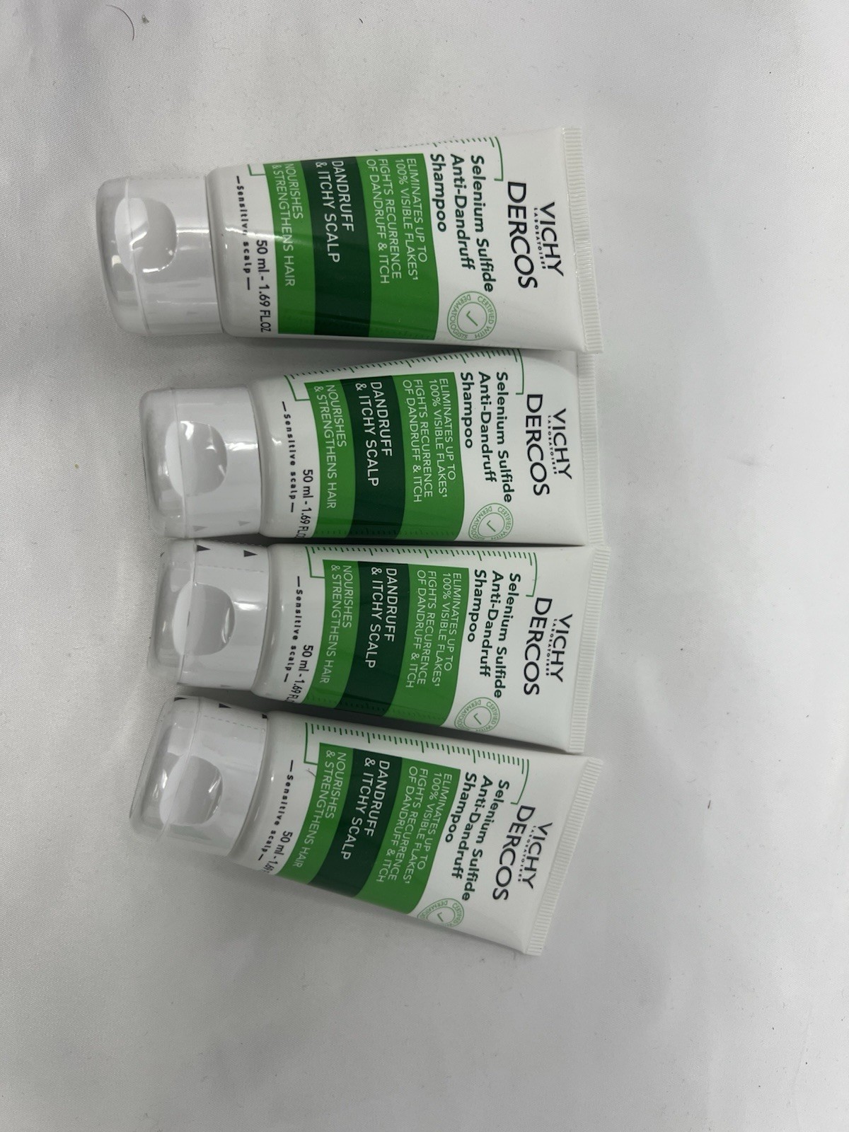 Lot Of 4 Vichy Dercos Selenium  Anti-Dandruff Shampoo Itchy Scalp Travel Size