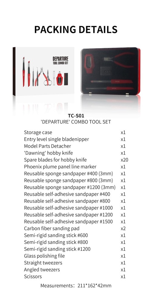 DSPIAE Departure Tool Combo Set – Precision Hobby Tools for Model Building,...