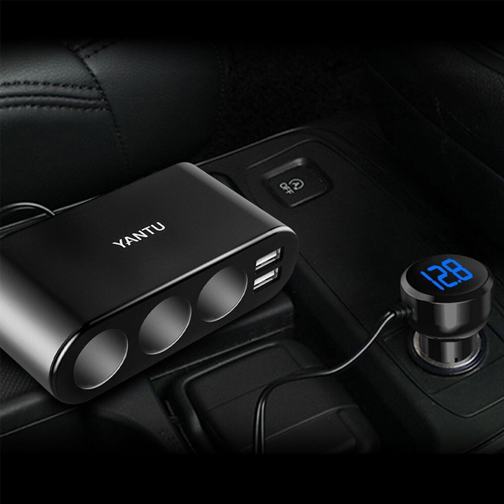 3 Way Car Cigarette Lighter Socket Splitter Dual USB Charger Power Adapter 12V