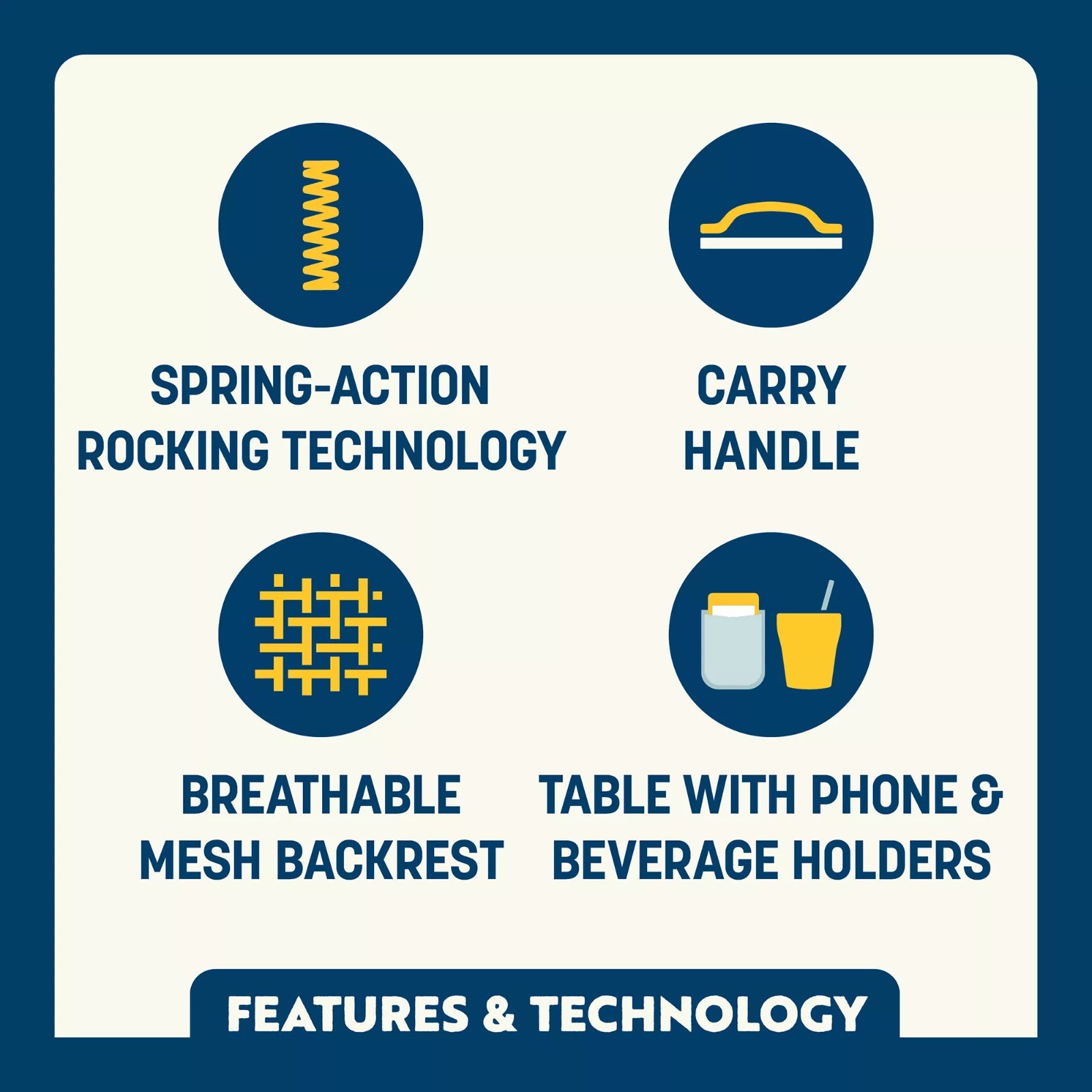 GCI Outdoor Freestyle Rocker Chair with Side Table