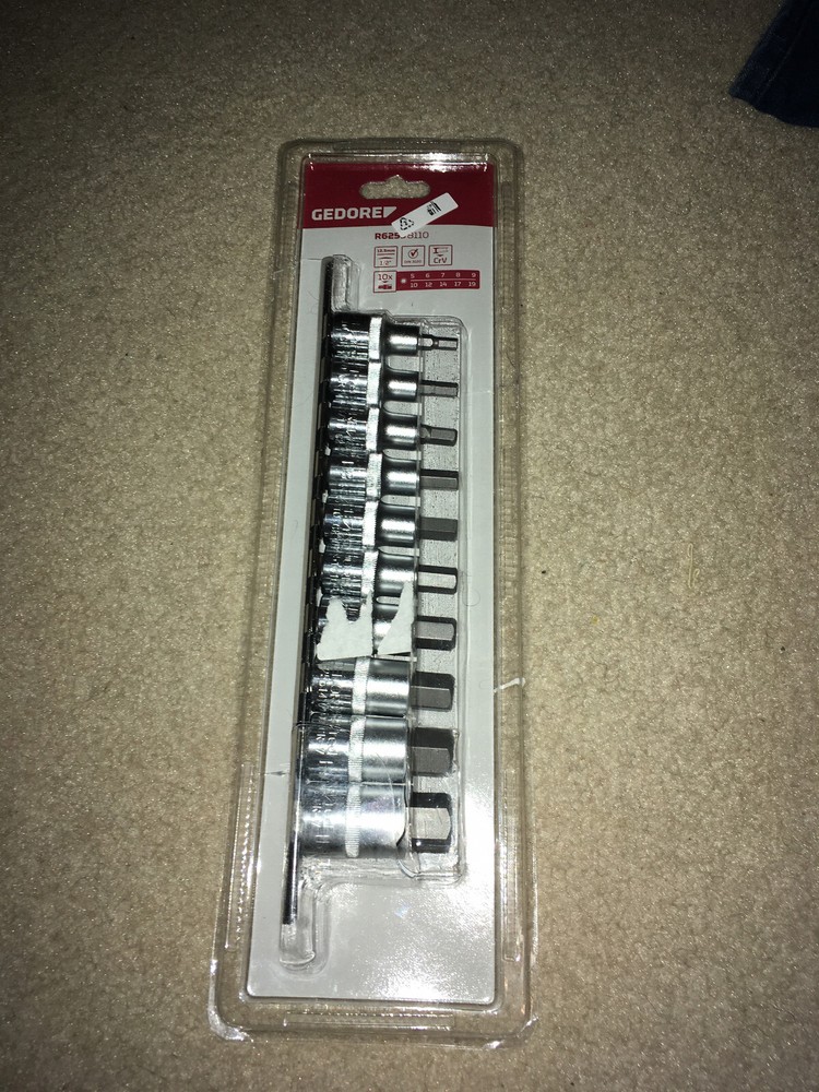 Gedore 1/2" Metric Hex Socket Set 5-19mm 10-piece NIB