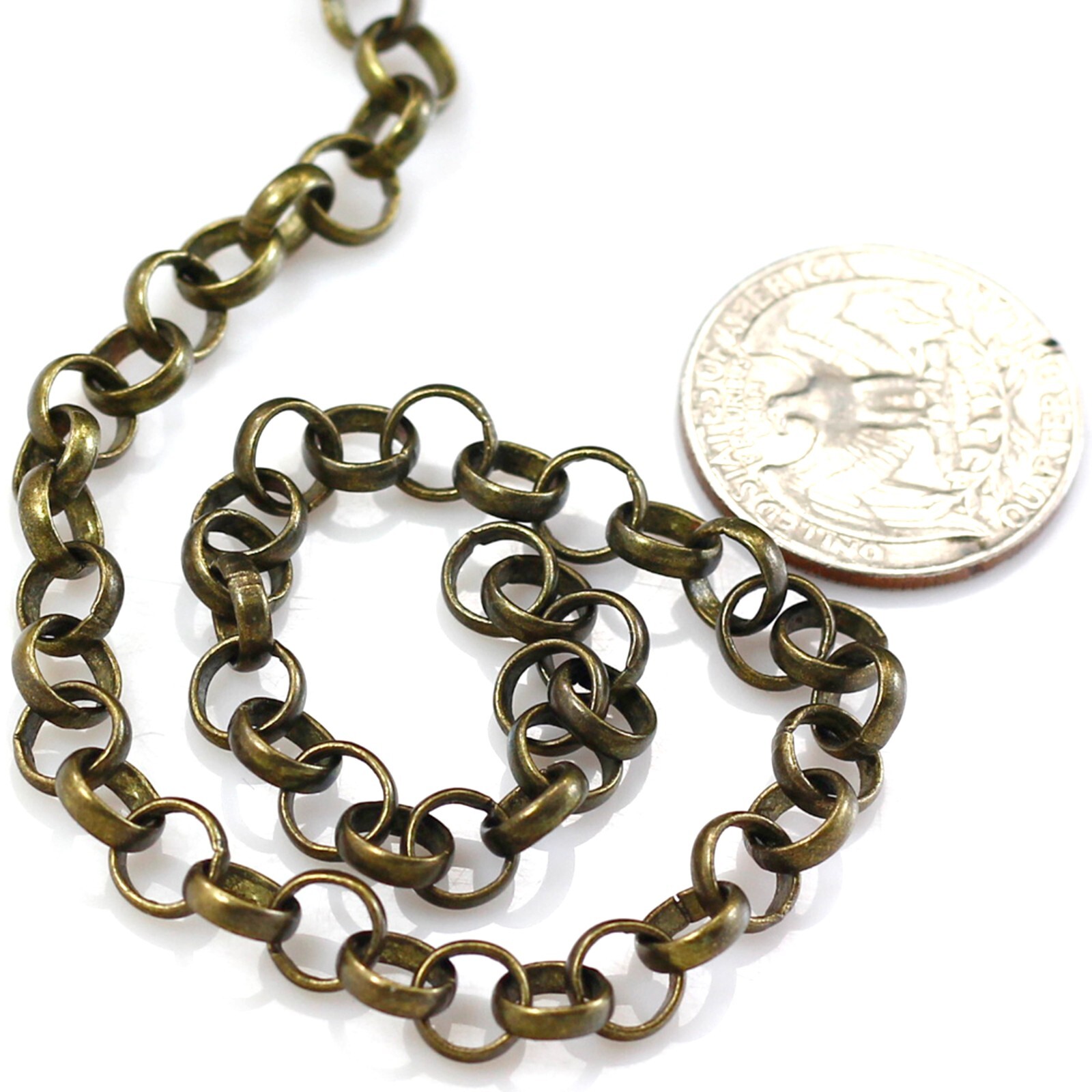 Brass Rolo Chain Round Linked Belcher Chain Neckalce 3mm 4mm 5mm 6mm 7mm Chain