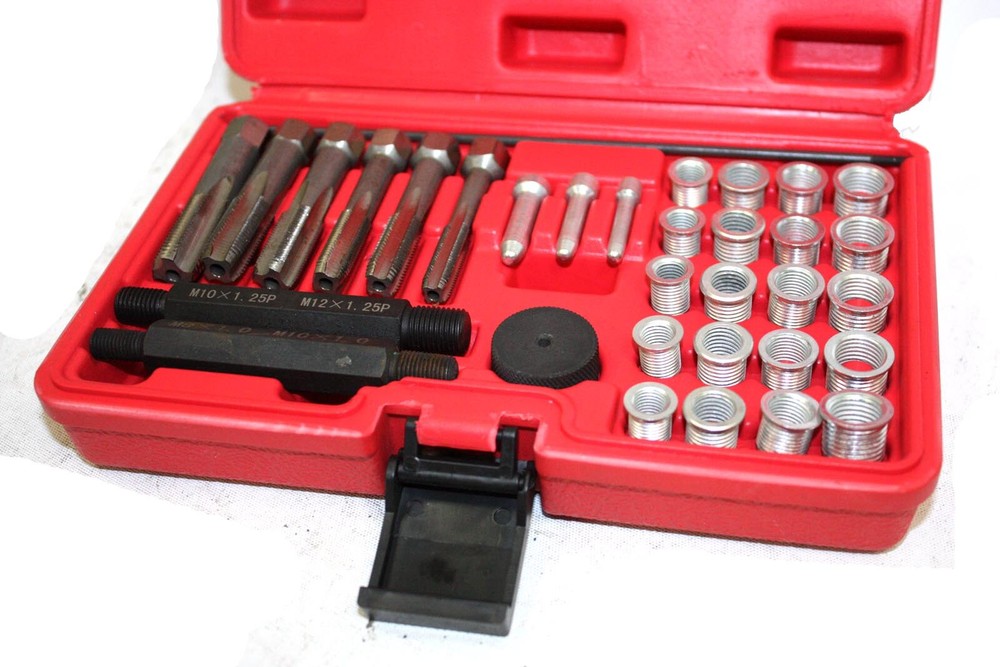 33pcs Cylinder Head Glow Plug Tap Thread Re-threading Repair / Restore Tool Set
