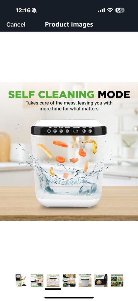 NutriChef Food Waste Bin - 3 Quart Compost Bin for