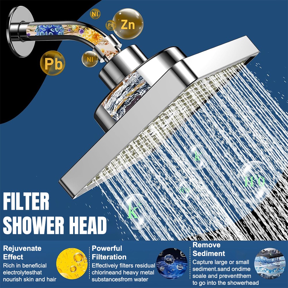Shower Head High Pressure Rain Bathroom Luxury Showerhead Adjustable Replacement