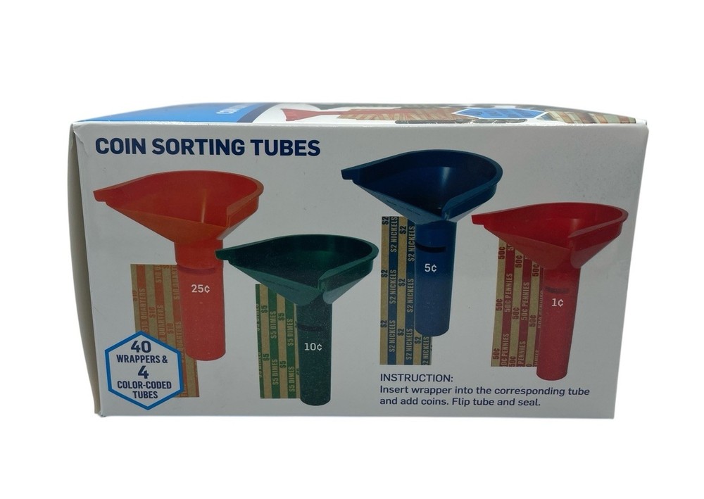 Write Co Coin Sorting Tubes With 49 Kraft Paper Wrappers