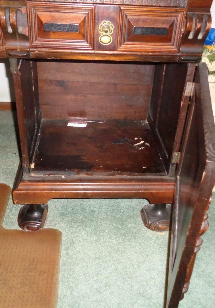 Antique Solid Walnut Partner Desk - EXQUISITE - AMAZING HISTORY - NEEDS TLC
