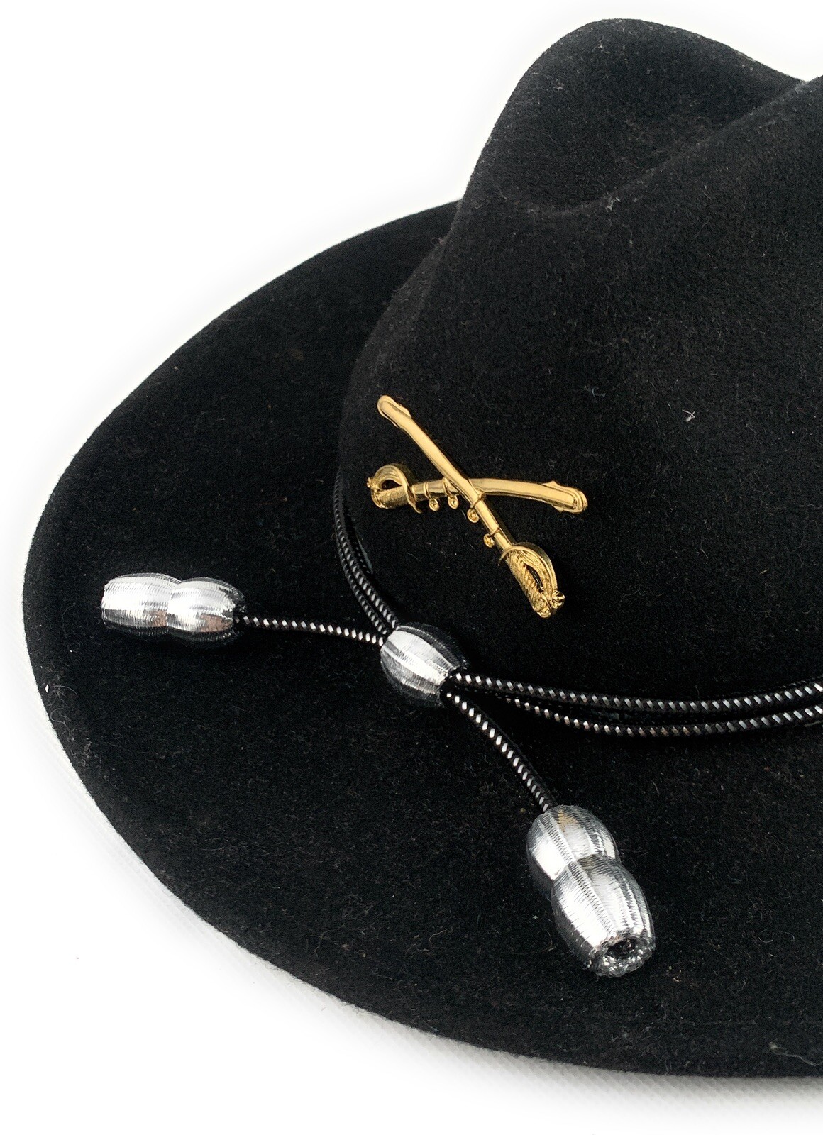 🌟State Trooper, Army Warrant Officer, Silver Black Acorn Campaign Cord Hat Band