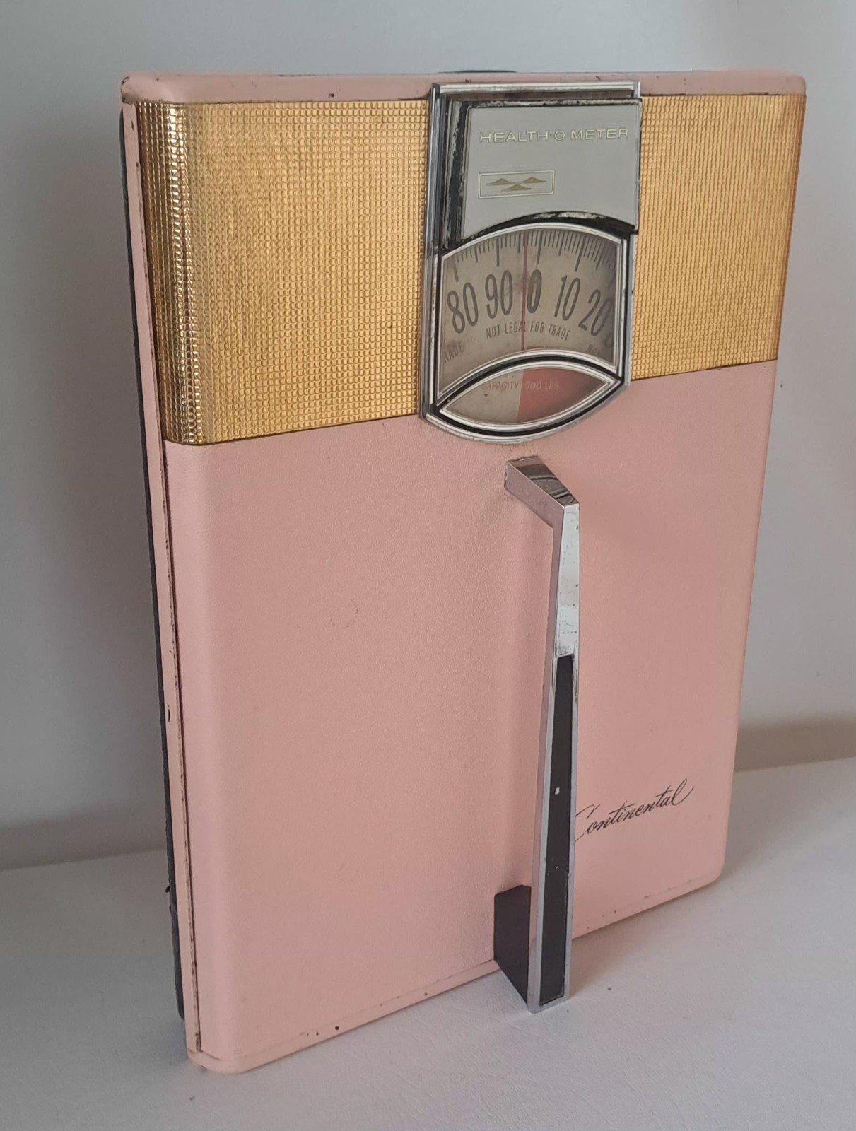 Vintage 1950s Health-O-Meter Continental Pink Bathroom Scale MidCentury