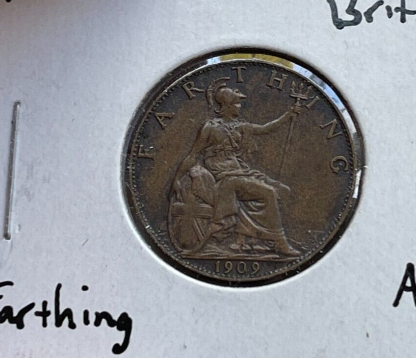 1909 Great Britain Farthing  bg