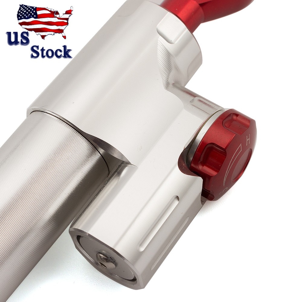 CNC Adjustable Steering Damper Stabilizer Universal Motorcycle Silver&Red USA