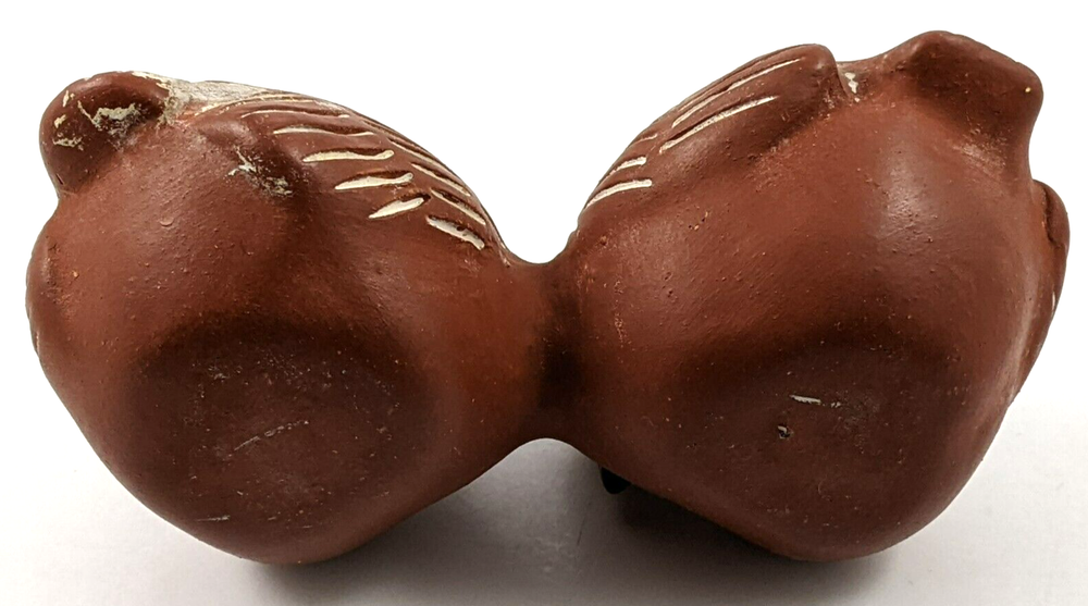 Terracotta Double Bird Bowl Planter Glazed Inside