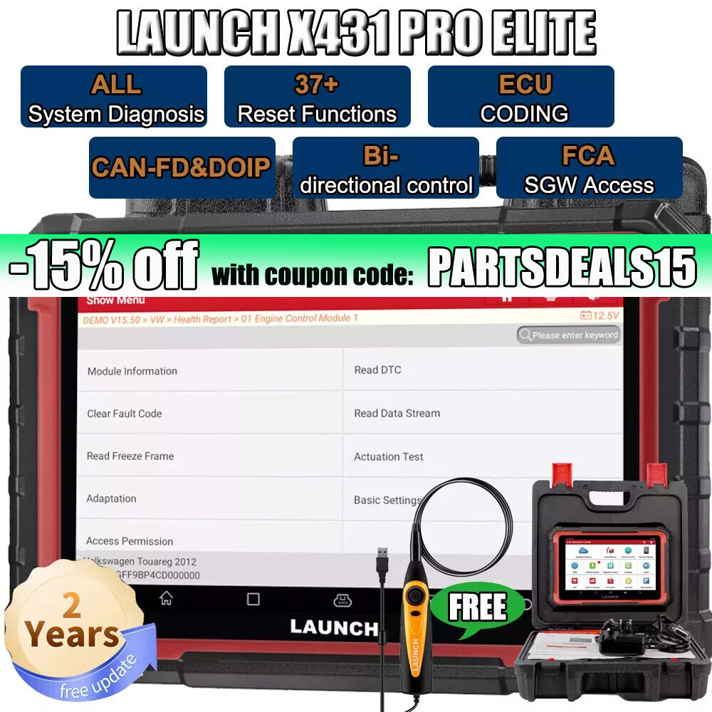 LAUNCH X431 Pro Elite V+ Pro3S+ Bidirectional Car Diagnostic Scanner ECU Coding