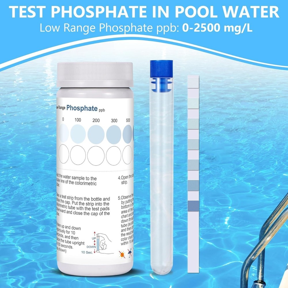 Pool Hot Tub Phosphate Kit 50 Strips Easy Accurate Water Testing,