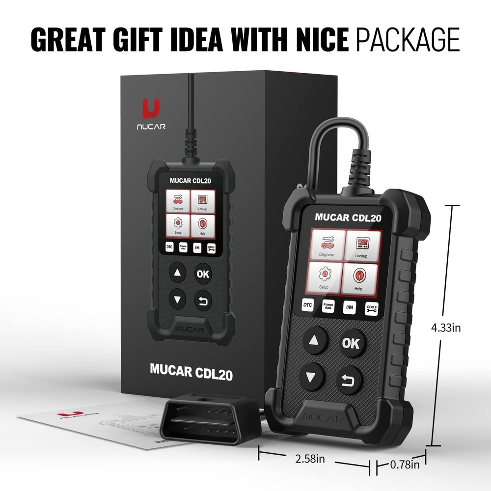 MUCAR CDL20 OBD2 Scanner Car OBD Diagnostic Fault Code Reader Tool Check Engine