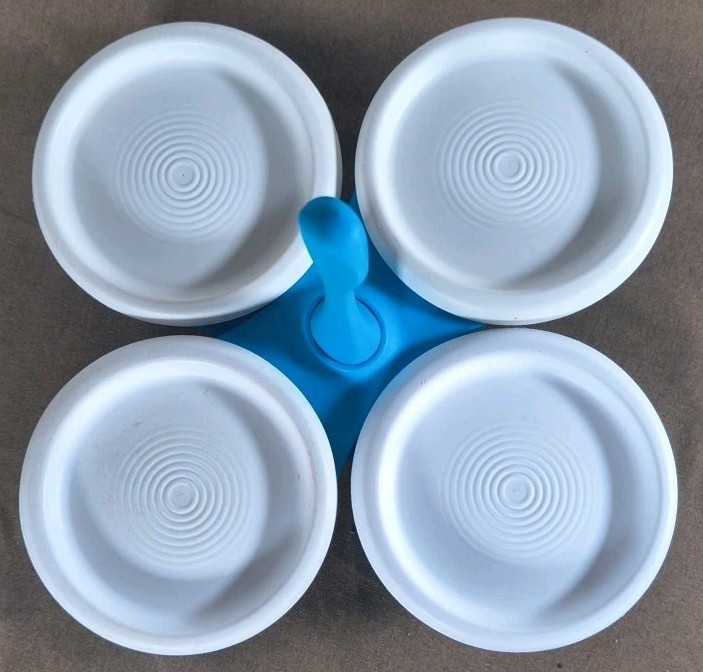 Tupperware Essentials Condiment Caddy Blossom Dip Snack Server Blue 7222A-2