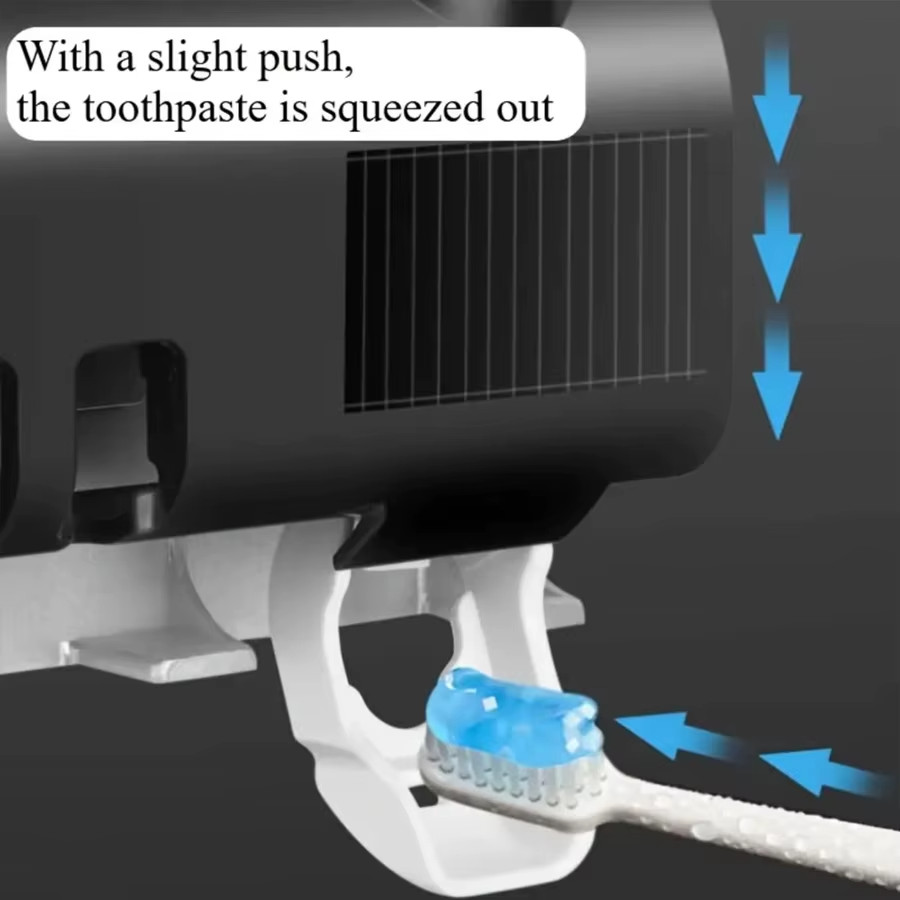 UV Light Sterilizer Toothbrush Holder Cleaner & Automatic Toothpaste Dispenser