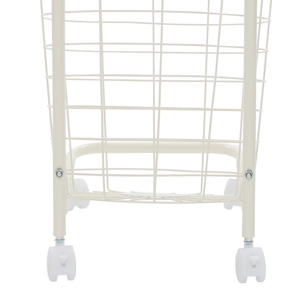 3 Tier Plastic Wheeled Laundry Hamper Rolling Clothes Storage Basket Garbage Bin