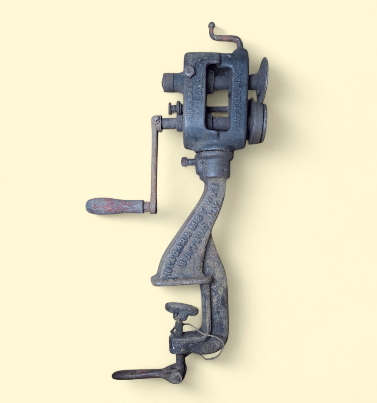 Antique Niagara Tool Works Sheet Metal Bead Roller Crimper Hand Crank Buffalo NY