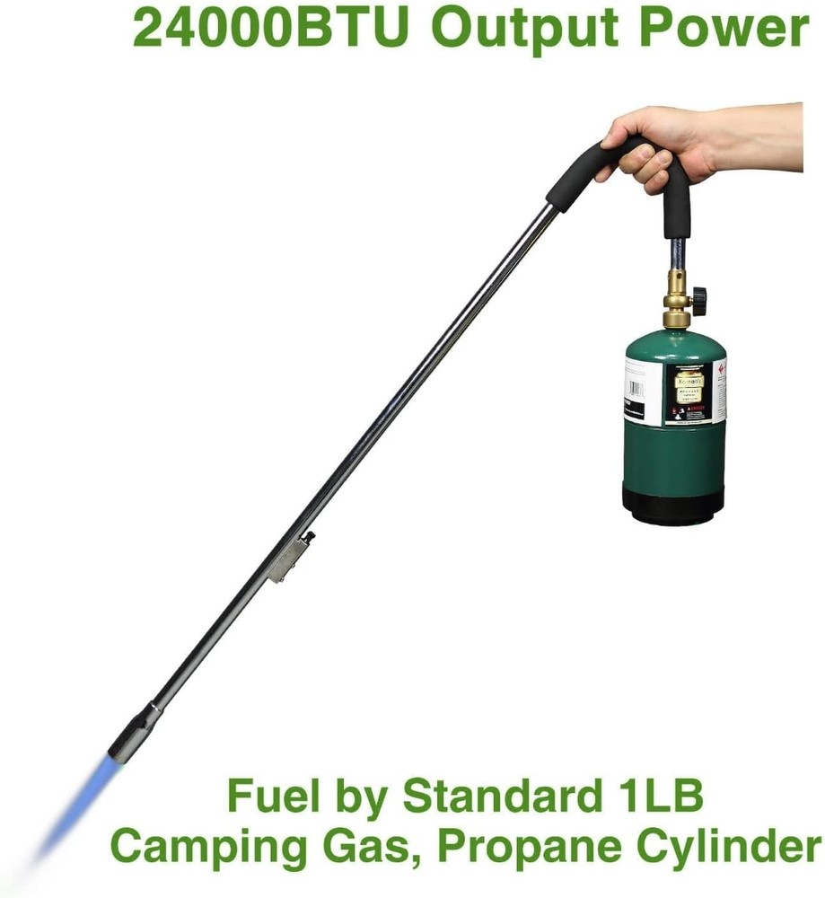 Thirty-five inch propane weed torch burner.